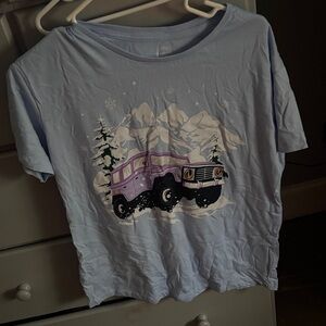 Wonder Nation Light Blue T-Shirt with Purple Vehicle Graphic